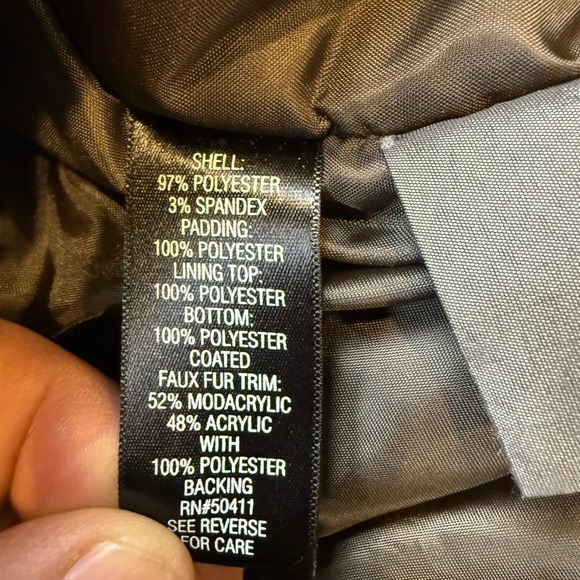 Croft & Barrow Women's Faux Fur Hooded Parka Jacket Olive Green Size L - Picture 5 of 9